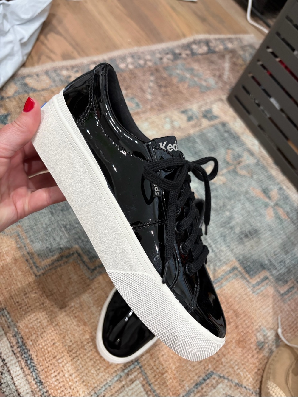 Keds Women's Jump Kick Duo Black Patent Platform Sneaker. Brand New W/O Box - Picture 7 of 11